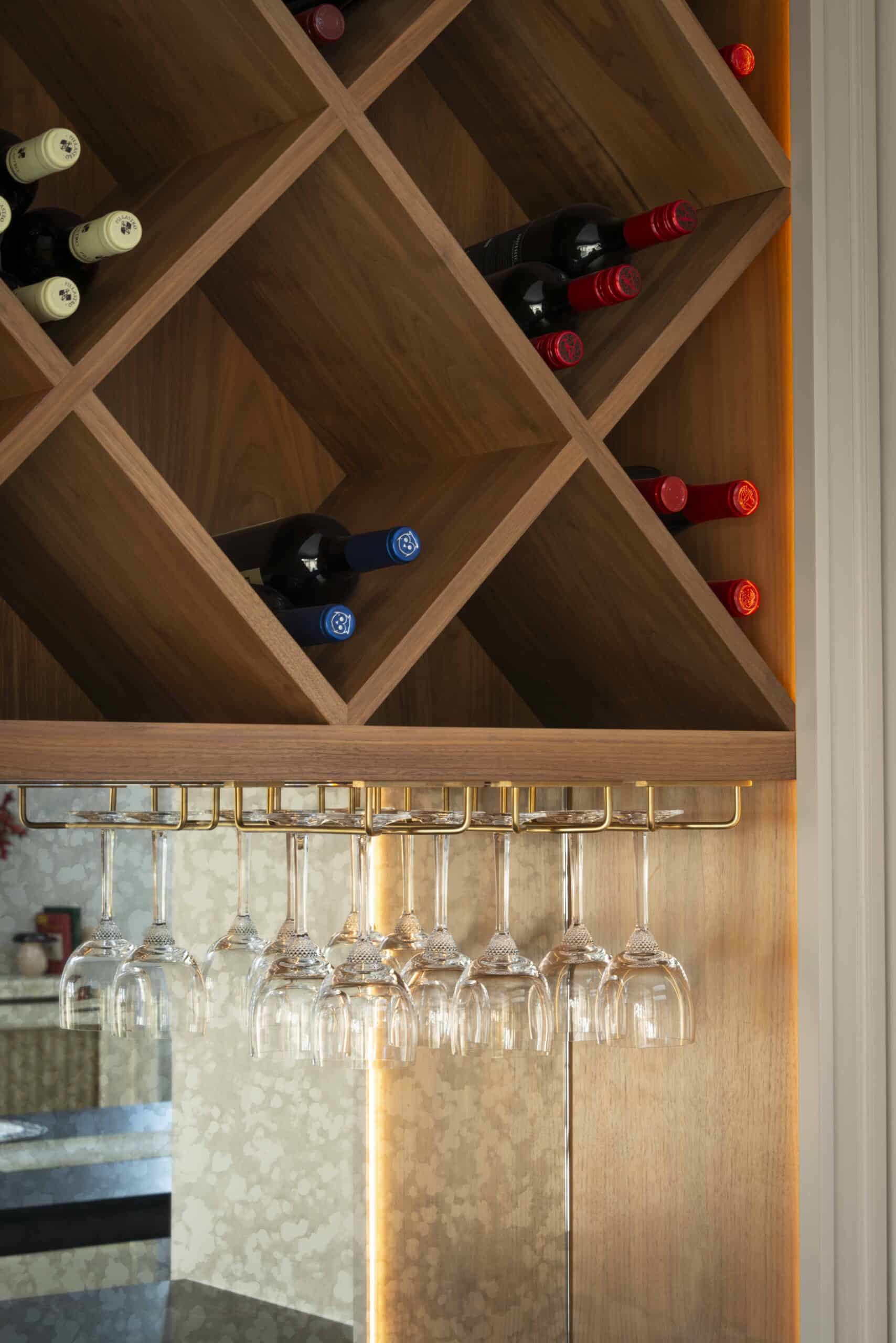 Bespoke wine and glass storage in a Victorian kitchen